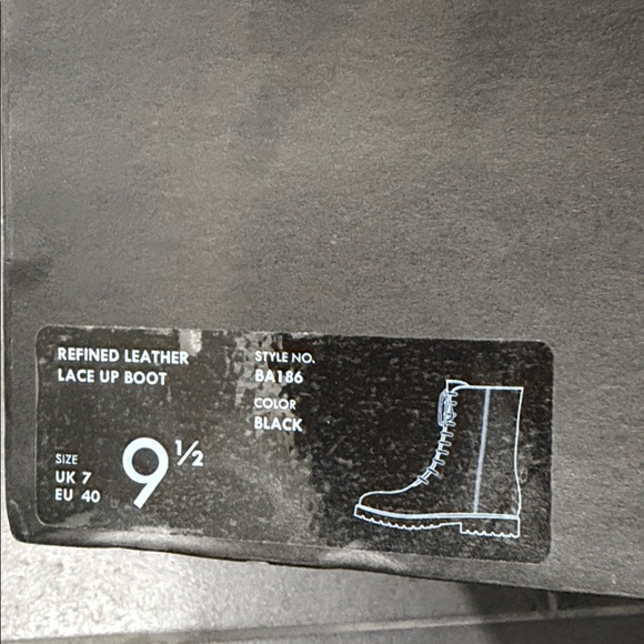 J. Crew Gwen lug-sole genuine leather lace-up tall shaft boots, 9.5, color black - Picture 9 of 9